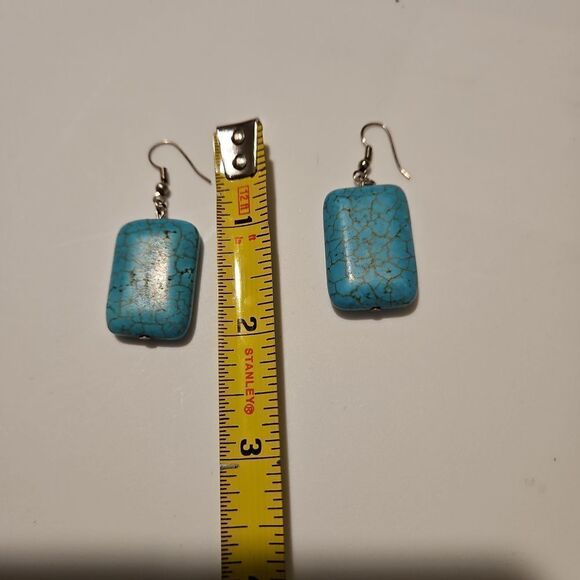 Turquoise Earrings  see measurements - Picture 4 of 5